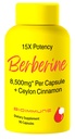 Berberine 보충교재 15X 힘, 강화된 흡수 & 종합적인 효력을 위한 Ceylon Cinnamon. 캡슐 당 8,500mg
