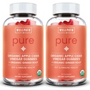 WellPath Pure ACV Gummies (2 팩) - 어머니와 Apple Cider Vinegar - Gut 건강을위한 Ginger가있는 USDA 유기 거미 | Vegan, Non-GMO, 120 Ct