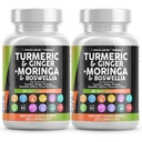 Turmeric Moringa Supplement | Ginger Boswellia Saffron - Ceylon Cinnamon, Tart Cherry, Quercetin Garlic Nettle Holy Basil과 여성과 남성을위한 보충 - 2Pack