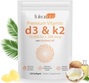 비타민 D3 K2 보충교재 Softgel, 2-in-1 마이크로 성분 비타민 D3 10000 IU + 200 MCG 비타민 K2의 옥수수 기름 Softgels, GMO의 보충교재 Softgel (120Pcs)의 자유로운