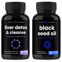 NutraChamps Liver Cleanse Detox 및 검은 씨앗 오일 캡슐 번들
