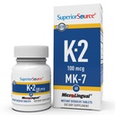 우수한 근원 비타민 K2 MK-7 (Menaquinone-7) 100 mcg - 뼈 힘 & 건강 지원 보충교재 - 원조 건강한 심장 기능 - Bariatric-Friendly - 60의 Sublingual Dissolve 정제