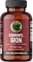 Pure Lab Vitamins Carbonyl Iron - 90 Vegan Caps VIT C, Superior Bioavailability를 가진 Metallic Iron의 독특한 공식화 - 캐나다에서 만들어진 비 변형, 지원 빨간 혈액 세포 형성