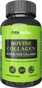 Vegan Bovine Collagen 캡슐 - 남성 및 여성을위한 강력한 보충제 - 공동, Nerve & Bone 지원을위한 Hydrolyzed Bovine Collagen Peptides 보충 - 잔디 Fed, Non-GMO - 120 캡슐
