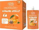 Konjac 젤리 파우치 음료 오렌지 맛, 낮은 칼로리 (7 Kcal), 10 팩, 글루텐 무료, 케토, 설탕 무료, 낮은 카브, 비타민 C 건강한 과일 스낵, 휴일 선물