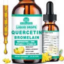 Bromelain 액체 하락을 가진 Quercetin, 캡슐 & 알약, 7에서 1 유기 아연 Quercetin 1000mg Bromelain 500mg 비타민 C D3 호흡 건강 & 산화를 억제하는를 위한 면역성 지원