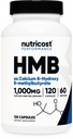 Nutricost HMB (Beta-Hydroxy Beta-Methylbutyrate) 1000mg (120 캡슐) - 캡슐 당 500mg, 60 서빙 - 글루텐 무료 및 비 GMO