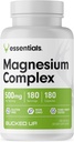 마그네슘 보충 500mg 캡슐 | 글리세린, 시트레이트, 산화물과 마그네슘 복합물 | 마그네슘의 3 가지 활성 형태 | 미국에서 제작 된 | 최대 필수품 (180 인분)