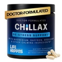 Life Happns Chillax, Calm Support Supplement, L Theanine, Magnesium, GABA 및 Saffron Supplements for Relaxation, 성인, 칼로리 및 휴식, 60 캡슐에 대한 천연 무드 건강 지원