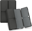 FYY Daily Pill 주최자, 7 격실 휴대용 Pill 케이스 여행 Pill 주최자,[Folding Design] Pill Box for Purse Pocket to Hold Vitamin,Cod Liver Oil,Supplements and Medication-Clear Black