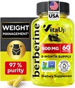 Berberine 보충교재 500mg - 미국은 Berberine 500mg - 비 GMO Berberine HCL - 무게 관리, 에너지, 면역성이 있는 지원을 위한 Berberine 보충교재 - 60의 캡슐을 만들었습니다
