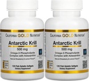 캘리포니아 골드 영양 Antarctic Krill 오일, Astaxanthin, 천연 딸기 및 레몬 맛, 비 GMO, 글루텐 무료, 500 mg, 120 물고기 젤라틴 Softgels, 2 팩