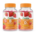 Lifeable B Complex + 비타민 D 10000 IU, Gummies 번들 - 훌륭한 타스팅, 비타민 보충, 글루텐 무료, GMO 무료, Chewable
