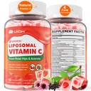 성인 & 아이 9+를 위한 자연적인 Liposomal 비타민 C 1000mg Gummies, Chewable 비타민 C w/11mg 아연, D3, Elderberry, Echinacea, Bioflavonoid, 면역성이 있는 지원, 과일, 설탕 자유로운에서 전체적인 음식 VIT C