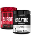 Jacked Factory NITROSURGE Shred Pre 운동 보충교재 (검정 체리, 30의 서빙) & Creatine Monohydrate 분말 (30의 서빙)