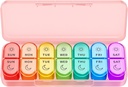 Weekly Pill 주최자 2 Times a Day - AM PM Pill 주최자 7 Daily Color-Coded Small Cases, Morning 및 Night Travel Pill Cases for Vitamins, Medicine 및 보충제