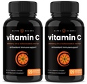 NutraChamps (2 팩) Elderberry, Citrus Bioflavonoids & Rose HIPS와 비타민 C 1000mg - 120 캡슐 Vegan, 면역 건강 및 교원질 생산 500mg 분말 알약을 위한 비 GMO 산화제 보충교재