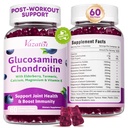 2 팩 Glucosamine Chondroitin Gummies - MSM, Elderberry, Turmeric, 성인, 남성 및 여성을위한 합동 지원 보충 - 글루코사민 Chondroitin - 블루 베리 맛, 120 Cts