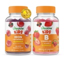 Lifeable Iron & Vitamin C Kids + B Complex Kids, Gummies Bundle - 훌륭한 타스팅, 비타민 보충, 글루텐 무료, GMO 무료, Chewable Gummy