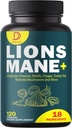 18in1 버섯 보충교재 Complex - 사자 Mane와 더불어, Cordyceps Sinensis, Reishi 버섯 - 에너지, 기억 및 면역 체계를 위한 지원 뇌 보충교재 - 120의 캡슐