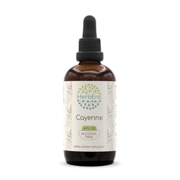 HerbEra Cayenne B120 Alcohol-Free Herbal Extract Tincture, Concentrated Liquid Drops Natural Cayenne (Capsicum annuum) 4 fl oz