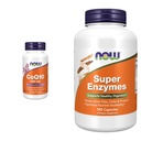 지금 보충 교재, CoQ10 (Coenzyme Q10) 200 mg의 심장 혈관 건강*, 60의 Veg 캡슐 & 보충교재, 최고 효소, Bromelain, Ox Bile, Pancreatin 및 Papain, 180의 캡슐로 공식화하는