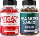 Keto ACV Gummies (60 카운트) 고급 체중 감량 공식 및 아일랜드어 Sea Moss Gummies (90 카운트) Bladderwrack & Burdock Root for Thyroid, Energy & Immune Support - 비 GMO, Vegan Safe & Made in US