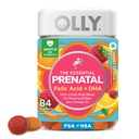 OLLY Essential Prenatal Gummy Multivitamin, Folic Acid, 비타민 D, 오메가 3 DHA, 건강한 성장과 뇌 발달, 감귤류 베리 지원 - 84 조사