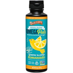 Barlean's Omega 3 물고기 기름 액체 보충교재 아이, Chirpin' Slurpin' Lemonade, EPA와 DHA 지방산의 540 mg, 8개 oz