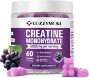 Creatine Monohydrate Gummies 남성 & 여성을 위한 5000mg, Gomitas de Creatina Creatine Monohydrate 5g, Creatina Monohidratada Gummy 근육 빌더, 에너지 부스트, 전 운동 보충교재, 60 조사, 포도