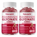 마그네슘 글리세린 Gummies 1000mg - 비타민 D, B6, Calm Mood & Sleep Support - 120 Cherry Gummies -2 팩과 설탕 무료 마그네슘 칼륨 보충.