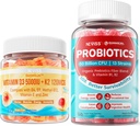 NEVISS 비타민 D3 K2 Gummies +Sugar 무료 Probiotics Gummies