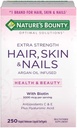 Nature 's Bounty Hair Skin and Nails 5000 mcg of Biotin - 250 코팅 정제 일반 및 추가 강도 (Extra Strength, 250 Softgels 각각 2 병)