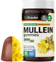 BIO KRAUTER Mullein Gummies for Lungs 2000 mg - 60 Chews - Lung Detox Supplement - Mullein 잎 Gummies - 채식, 젤라틴 - 무료