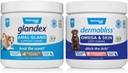 VETNIQUE Dermabliss Omega & 피부 보충교재는 개 (60ct) & Glandex 항문 동맥 지원 땅콩 버터를 위한 연약한 가슴 (60ct) 뭉치를 묶습니다