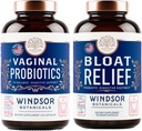 WINDSOR BOTANICALS Bloat Relief Probiotic with Enzymes and Vaginal Probiotics - 소화 및 질 건강 번들