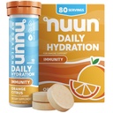 Nuun Immunity 비타민 D, C, E, & A, Ginger, Elderberry, 마그네슘 및 4 다른 필수 전해질, Vegan, 오렌지 감귤류, 8 팩 (80 서빙 총)