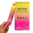 NEOTEIN : 전해질 분말 패킷, 10g Protein & Collagen의 단백질 분말 | Hydration Packets - Zero Sugar, NO Fillers, NO Carbs | Strawberry Lemonade | 40 Calories | Keto & Paleo | 15개 팩