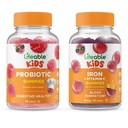 Lifeable Probiotic 2 억 CFU Kids + Iron & Vitamin C Kids, Gummies Bundle - 훌륭한 타스팅, 비타민 보충, 글루텐 무료, GMO 무료, Chewable Gummy