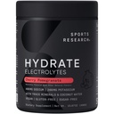 Sports Research® Hydrate Electrolytes Powder - Sugar-Free & Naturally는 비타민, 미네랄 및 코코넛 워터로 맛을냅니다. Hydration - Cherry Pomegranate - 90 서빙