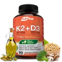 NutriFlair 비타민 D3 (5000iu/125mcg) + K2 (Mk7로) - 식물 기반 성분 플러스 BioPerine 검정 고추 추출물, 90 캡슐 - 건강한 면역, 심장 및 건강 지원 - 비 GMO 알약