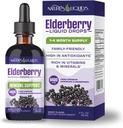 Nature's Liquids Organic Elderberry Syrup Sugar Free | 아이와 어른을 위한 면역 지원 | 1 인분 60 엘더베리 (2 Fl Oz)