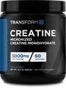 TransformHQ 크레아틴 Monohydrate 분말 (60의 서빙) Unflavored - 서빙 당 5000mg