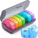 주간 알약 주최자 2 시간 하루, ZIKEE AM PM 알약 상자 7 분리 가능한 알약 케이스, BPA-Free & Portable 7 Day Pill 주최자 Medication, 비타민 및 물고기 오일을 잡아 큰 저장과 함께 개최
