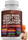 새로운 AGE 사자 Mane 버섯 보충 터키 꼬리 Reishi Cordyceps Chaga Marshmallow 루트