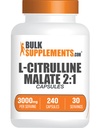 BulkSupplements.com L-Citrulline Malate 캡슐 - L-Citrulline Malate 2 : 1, Nitric Oxide Supplement - 글루텐 무료, 서빙 당 8 캡슐 (3000mg), 240 개 (팩 1)