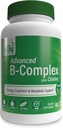 Health Thru Nutrition Advanced B-Complex Complete Plus Choline - Vegan | Energy Cognition & Metabolic Support | 550mg Choline, B12, Biotin 및 더 높은 효능 | Non-GMO (60)