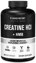 Jacked Factory Creatine HCL + HMB 캡슐 - Synergistic CON-CRET, myHMB, & 개선 된 성장, 힘, 및 감소 된 근육 고장을위한 비타민 D 공식 - 150 캡슐