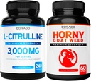 L Citrulline (240 캡슐) L Arginine & Stamina, Endurance & Performance for Workouts and Horny Goat Weed (60 캡슐) 프리미엄 Hornygoatweed & Icariin Epimedium - Vegan & USA Made