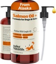 Deley Naturals Wild Alaskan Salmon Oil for Dogs - New & Improved Salmon Oil Plus Formula - DHA EPA Omega 3 및 6 Fatty Acid가있는 개를위한 물고기 오일 - 오메가 3 Fish Oil for Skin & Coat - 32oz Made in USA